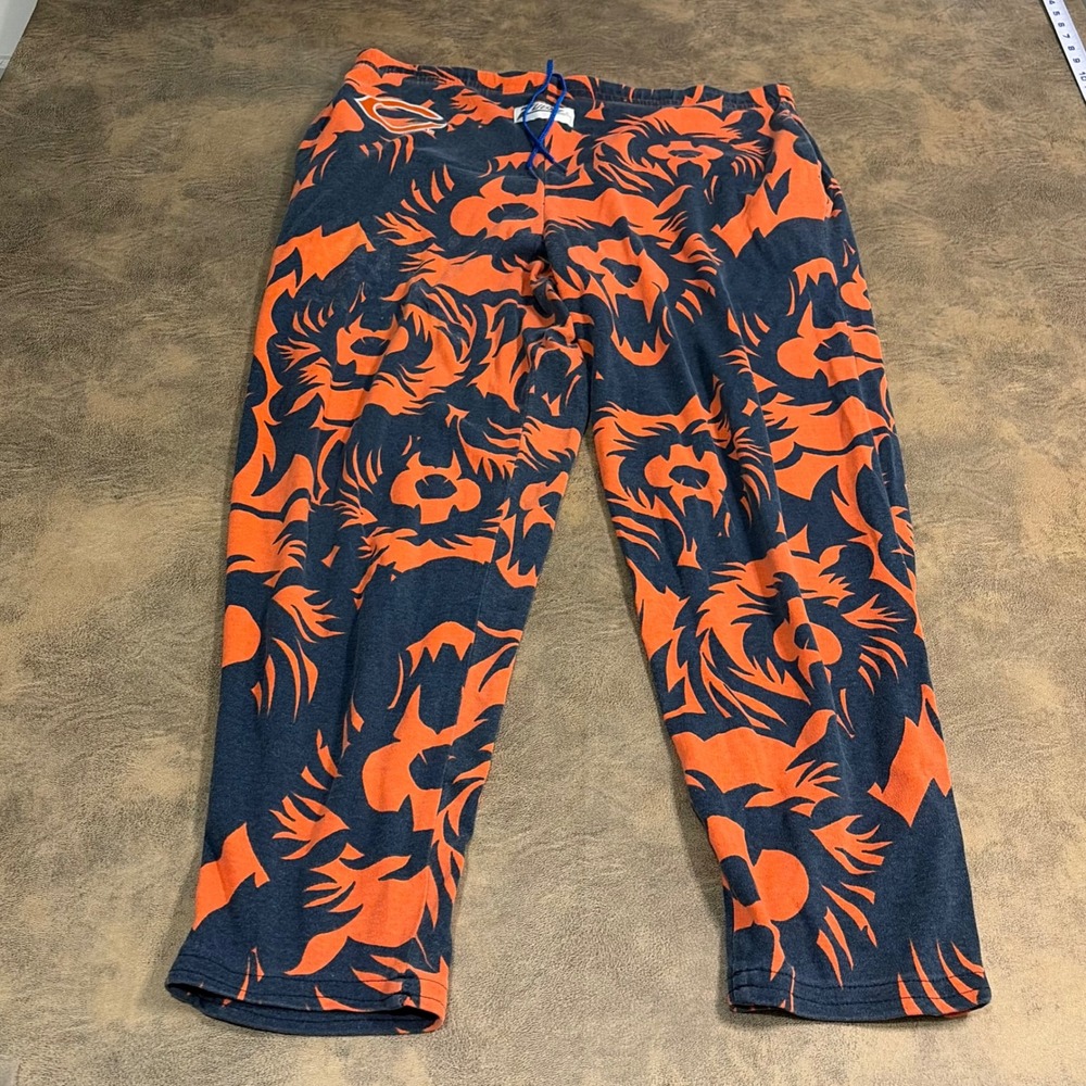 Zubaz Chicago Bears Pants Blue Orange Vintage Face Print AOP Size M (FITS L/XL)